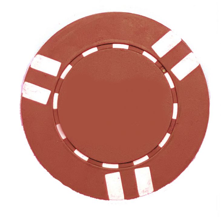 Poker Chips: 6 Stripe, 8.5 Gram, Red with White Stripes main image